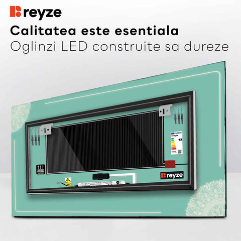 Oglinda LED Orizontala, Touch LED, Dimare, Dezaburire, LED 4000K Neutru - Gama Good Vibes Model 7