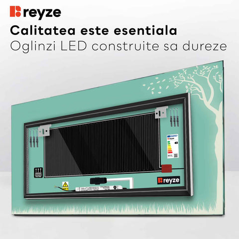 Oglinda LED Orizontala, Touch LED, Dimare, Dezaburire, LED 6000K Rece - Gama Good Vibes Model 8