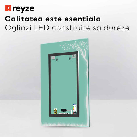 Oglinda LED Verticala, Touch LED, Dimare, LED 4000K Neutru - Gama Good Vibes Model 8