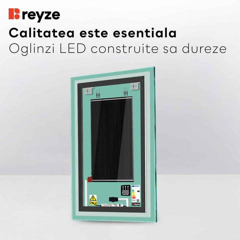Oglinda LED Verticala, Touch LED, Dimare, Dezaburire, LED 6000K Rece - Gama Minimal Model 1
