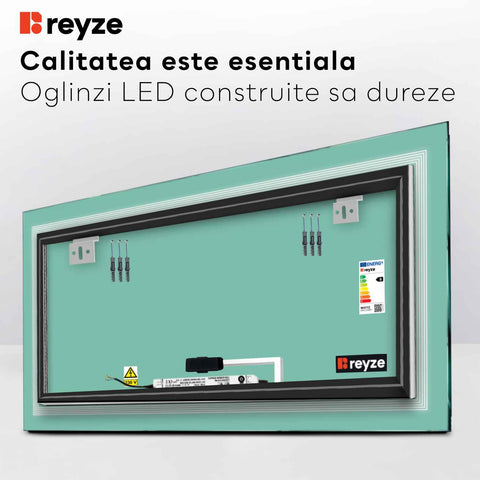 Oglinda LED Orizontala, Touch LED, Dimare, LED 6000K Rece - Gama Minimal Model 1