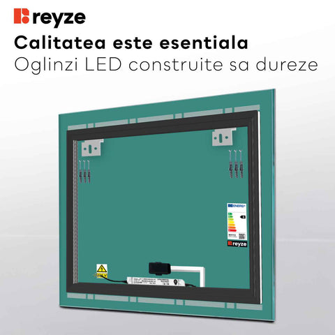 Oglinda LED Patrata, Touch LED, Dimare, LED 6000K Rece - Gama Minimal Model 3