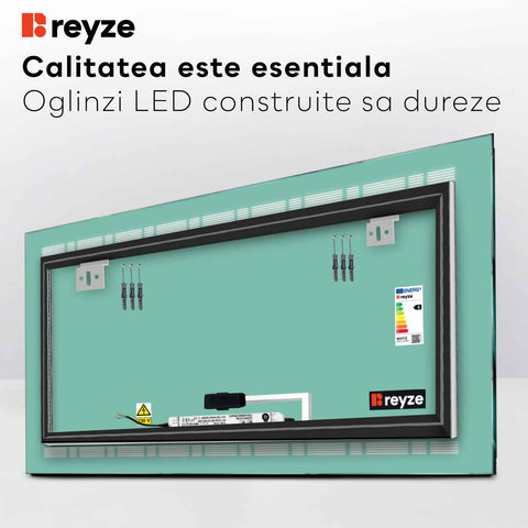 Oglinda LED Orizontala, Touch LED, Dimare, LED 4000K Neutru - Gama Minimal Model 3