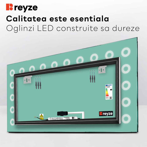 Oglinda LED Orizontala, Touch LED, Dimare, LED 6000K Rece - Gama Minimal Model 4