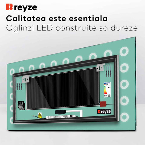 Oglinda LED Orizontala, Touch LED, Dimare, Dezaburire, LED 3000K Cald - Gama Minimal Model 4