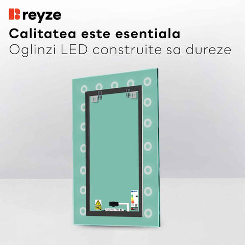 Oglinda LED Verticala, Touch LED, Dimare, LED 3000K Cald - Gama Minimal Model 4