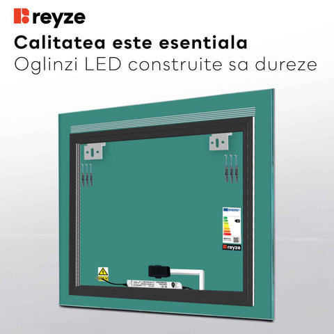 Oglinda LED Patrata, Touch LED, Dimare, LED 4000K Neutru - Gama Minimal Model 5