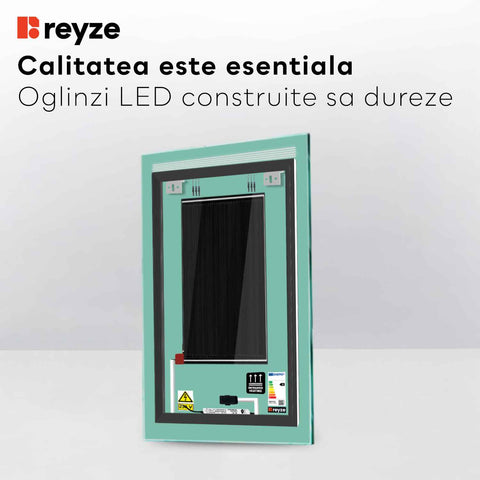 Oglinda LED Verticala, Touch LED, Dimare, Dezaburire, LED 3000K Cald - Gama Minimal Model 5