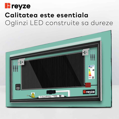 Oglinda LED Orizontala, Touch LED, Dimare, Dezaburire, LED 4000K Neutru - Gama Minimal Model 5