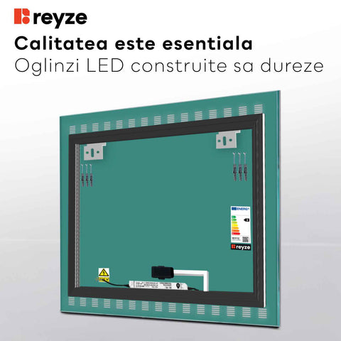 Oglinda LED Patrata, Touch LED, Dimare, LED 4000K Neutru - Gama Minimal Model 6