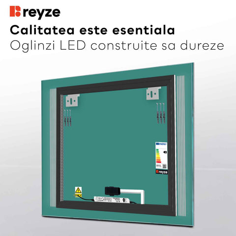 Oglinda LED Patrata, Touch LED, Dimare, LED 6000K Rece - Gama Minimal Model 7