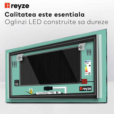 Oglinda LED Orizontala, Touch LED, Dimare, Dezaburire, LED 3000K Cald - Gama Minimal Model 7