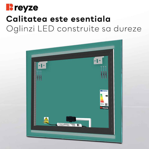 Oglinda LED Patrata, Touch LED, Dimare, LED 4000K Neutru - Gama Minimal Model 8