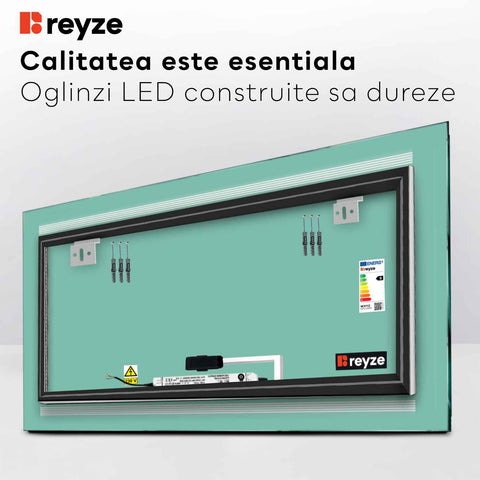 Oglinda LED Orizontala, Touch LED, Dimare, LED 4000K Neutru - Gama Minimal Model 8