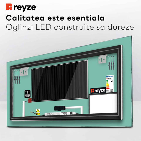 Oglinda LED Orizontala, Touch LED, Dimare, Dezaburire, LED 3000K Cald - Gama Motivated Model 1