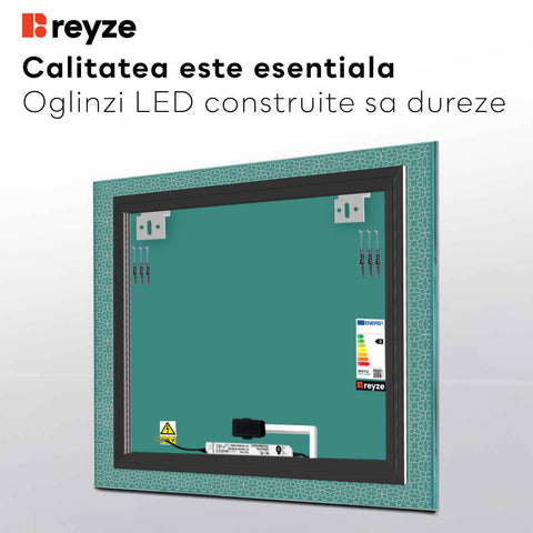 Oglinda LED Patrata, Touch LED, Dimare, LED 3000K Cald - Gama Official Model 1