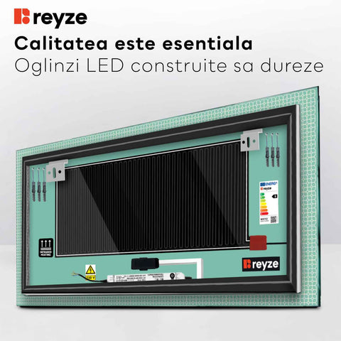 Oglinda LED Orizontala, Touch LED, Dimare, Dezaburire, LED 3000K Cald - Gama Official Model 2