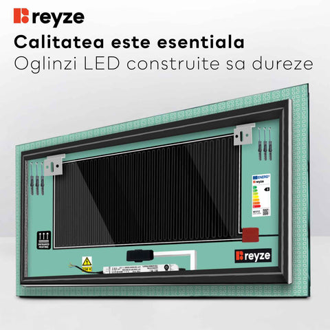 Oglinda LED Orizontala, Touch LED, Dimare, Dezaburire, LED 3000K Cald - Gama Official Model 5