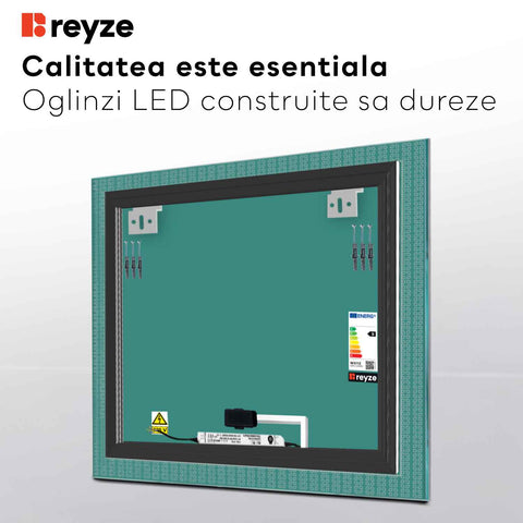 Oglinda LED Patrata, Touch LED, Dimare, LED 3000K Cald - Gama Official Model 5