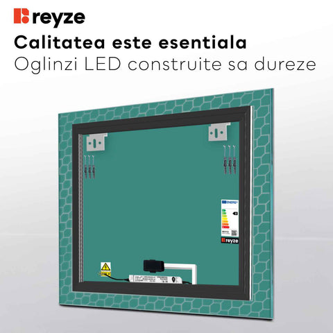 Oglinda LED Patrata, Touch LED, Dimare, LED 6000K Rece - Gama Official Model 7