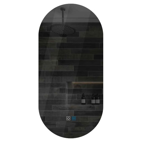 Oglinda LED Ovala Verticala 70x100 cm cu butoane touch si dezaburire lumina Rece 6000K Reyze Ambient 1