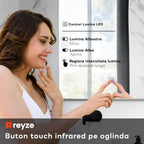 Oglinda LED patrata 80x80 cm LED neutru Gama Ambient Model 1 cu buton touch