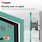 Oglinda LED verticala 80x90 cm cu lumina LED neutra Gama Good Vibes Model 8 fara butoane - Reyze