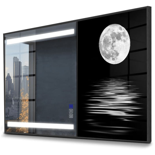 Oglinda LED Orizontala cu butoane touch, tablou luminat LED si functie de dezaburire Reyze Passion Model 2