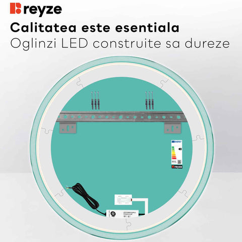 Oglinda LED Rotunda, Touch LED, Dimare, LED 6000K Rece - Gama Edge Model 1