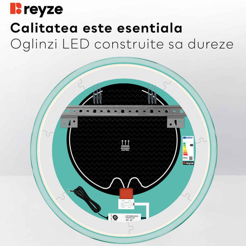 Oglinda LED Rotunda, Touch LED, Dimare, Dezaburire, LED 4000K Neutru - Gama Edge Model 1