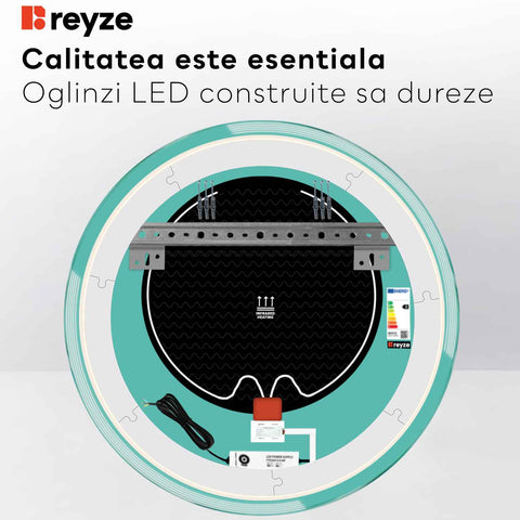 Oglinda LED Rotunda, Touch LED, Dimare, Dezaburire, LED 6000K Rece - Gama Edge Model 2