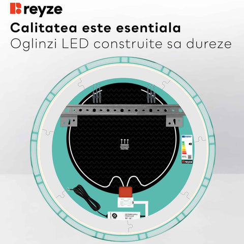 Oglinda LED Rotunda, Touch LED, Dimare, Dezaburire, LED 3000K Cald - Gama Edge Model 3