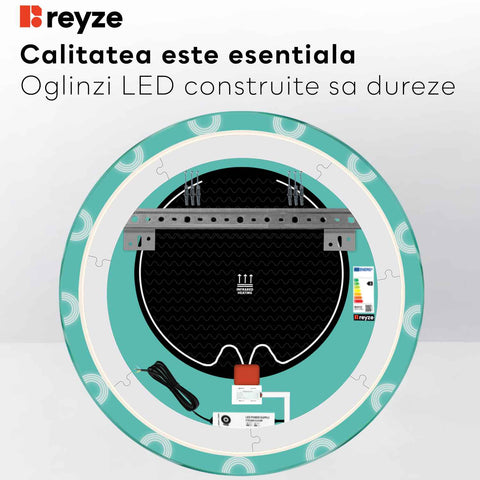 Oglinda LED Rotunda, Touch LED, Dimare, Dezaburire, LED 6000K Rece - Gama Edge Model 4