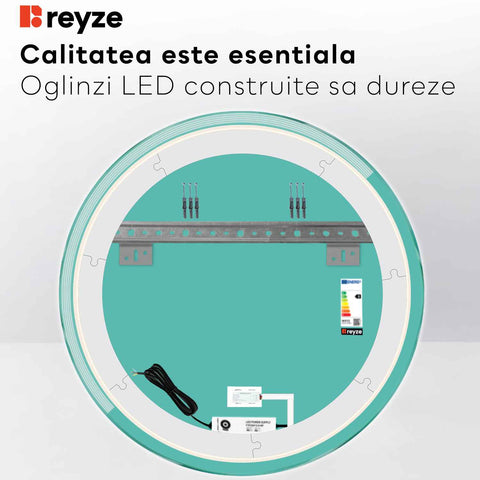 Oglinda LED Rotunda, Touch LED, Dimare, LED 6000K Rece - Gama Edge Model 5