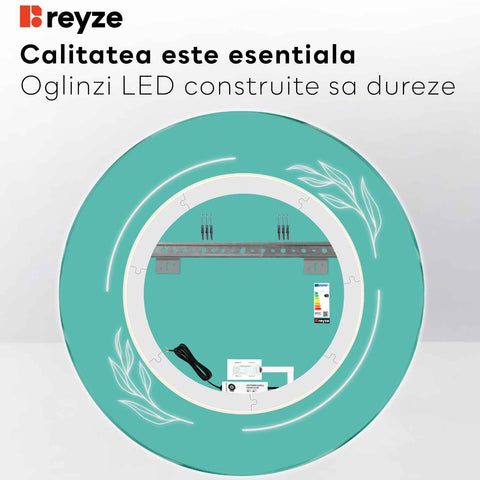 Oglinda LED Rotunda, Touch LED, Dimare, LED 6000K Rece - Gama Good Vibes Model 1