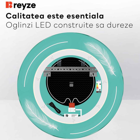 Oglinda LED Rotunda, Touch LED, Dimare, Dezaburire, LED 6000K Rece - Gama Good Vibes Model 2