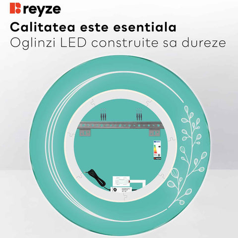 Oglinda LED Rotunda, Touch LED, Dimare, LED 3000K Cald - Gama Good Vibes Model 3