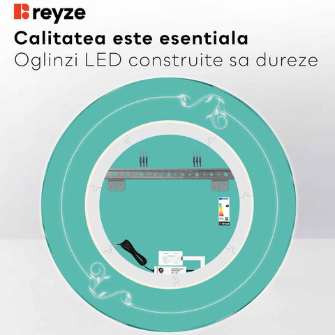 Oglinda LED Rotunda, Touch LED, Dimare, LED 6000K Rece - Gama Good Vibes Model 5