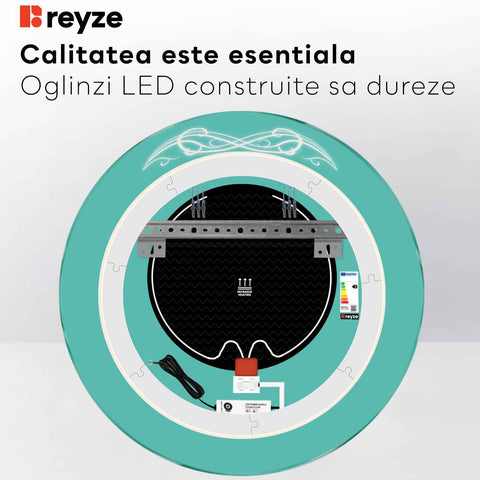 Oglinda LED Rotunda, Touch LED, Dimare, Dezaburire, LED 6000K Rece - Gama Good Vibes Model 6