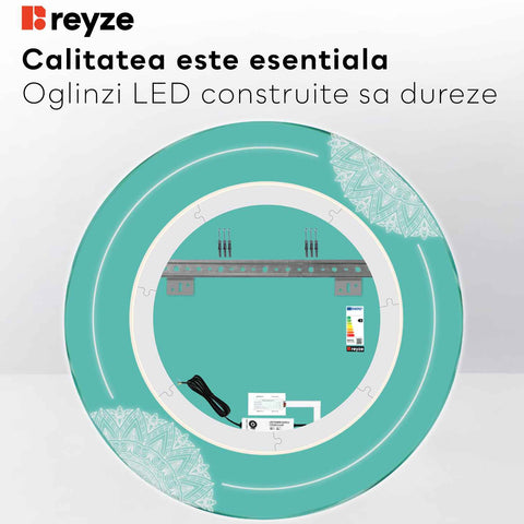 Oglinda LED Rotunda, Touch LED, Dimare, LED 3000K Cald - Gama Good Vibes Model 7