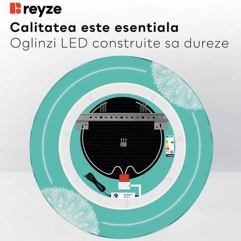 Oglinda LED Rotunda, Touch LED, Dimare, Dezaburire, LED 6000K Rece - Gama Good Vibes Model 7