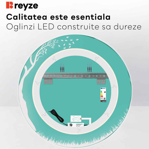 Oglinda LED Rotunda, Touch LED, Dimare, LED 6000K Rece - Gama Good Vibes Model 8
