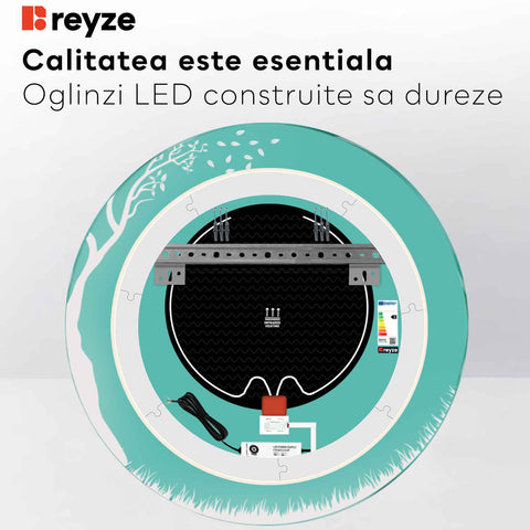 Oglinda LED Rotunda, Touch LED, Dimare, Dezaburire, LED 4000K Neutru - Gama Good Vibes Model 8