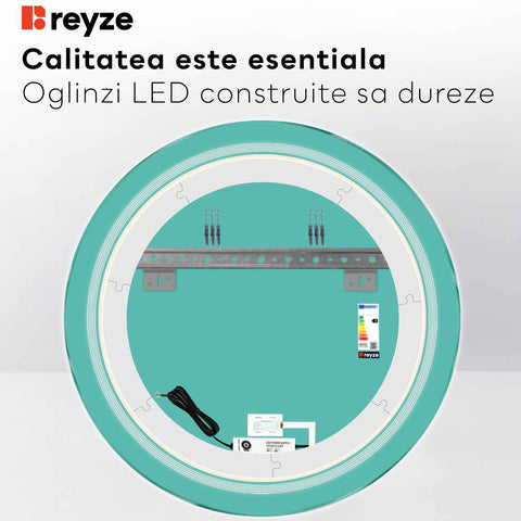 Oglinda LED Rotunda, Touch LED, Dimare, LED 4000K Neutru - Gama Minimal Model 1