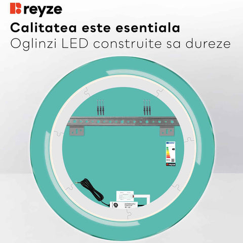 Oglinda LED Rotunda, Touch LED, Dimare, LED 4000K Neutru - Gama Minimal Model 2