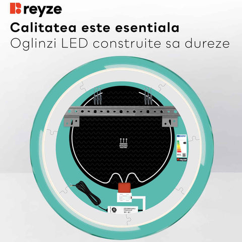 Oglinda LED Rotunda, Touch LED, Dimare, Dezaburire, LED 3000K Cald - Gama Minimal Model 2
