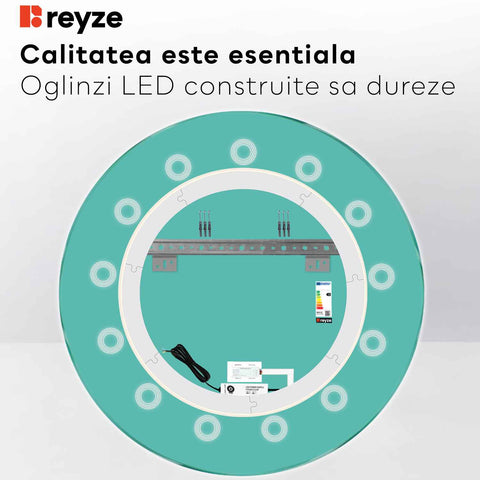 Oglinda LED Rotunda, Touch LED, Dimare, LED 4000K Neutru - Gama Minimal Model 4