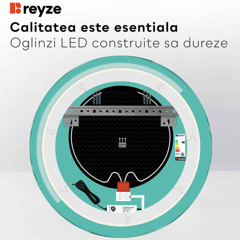 Oglinda LED Rotunda, Touch LED, Dimare, Dezaburire, LED Reglabil 3000K-6000K - Gama Minimal Model 5