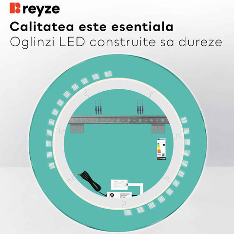Oglinda LED Rotunda, Touch LED, Dimare, LED 4000K Neutru - Gama Minimal Model 6