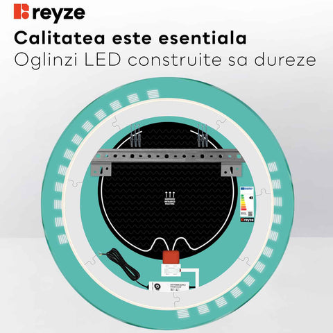 Oglinda LED Rotunda, Touch LED, Dimare, Dezaburire, LED 3000K Cald - Gama Minimal Model 6